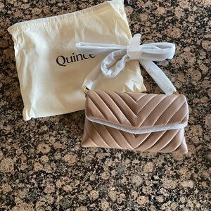 Quince Dark Taupe Italian Leather Wallet Crossbody